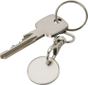 Logo trade promotional gift photo of: Rory keyring with trolley coin