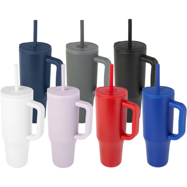 Logo trade promotional merchandise picture of: Brady 900 ml RCS certified insulated tumbler with silicone straw