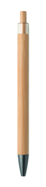 Logo trade corporate gift photo of: Push button bamboo pen