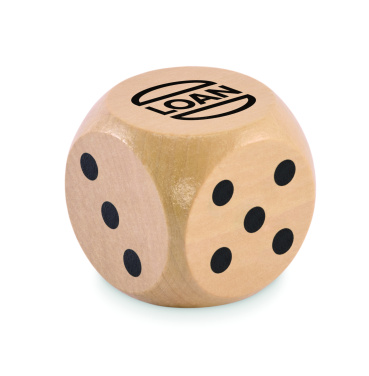 Logo trade corporate gifts image of: Schima wooden dice 5cm dia