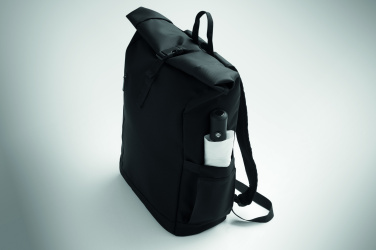 Logo trade business gifts image of: Rolltop laptop rucksack 600D