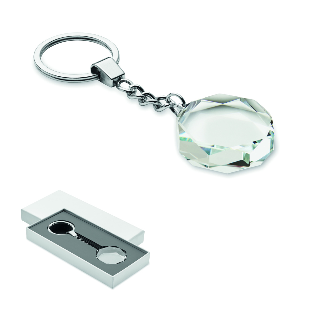 Logotrade promotional giveaway picture of: Glass round award key ring