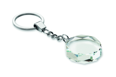 Logo trade corporate gift photo of: Glass round award key ring