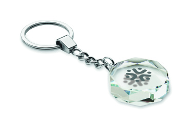 Logo trade business gifts image of: Glass round award key ring