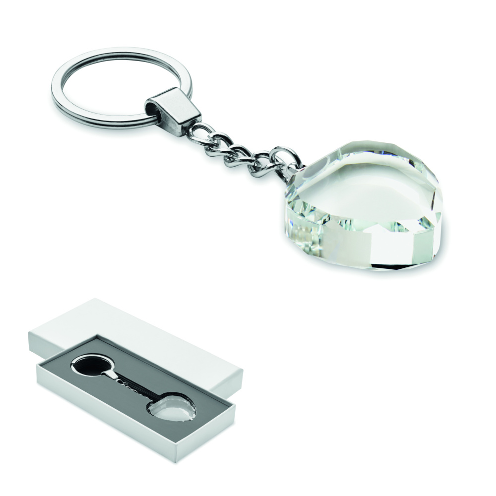 Logotrade business gift image of: Glass heart award key ring