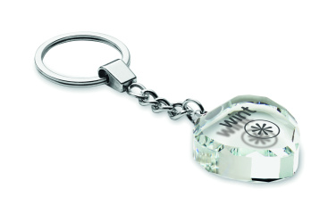 Logotrade promotional item picture of: Glass heart award key ring
