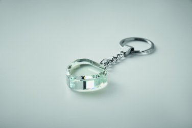 Logo trade promotional gifts picture of: Glass heart award key ring
