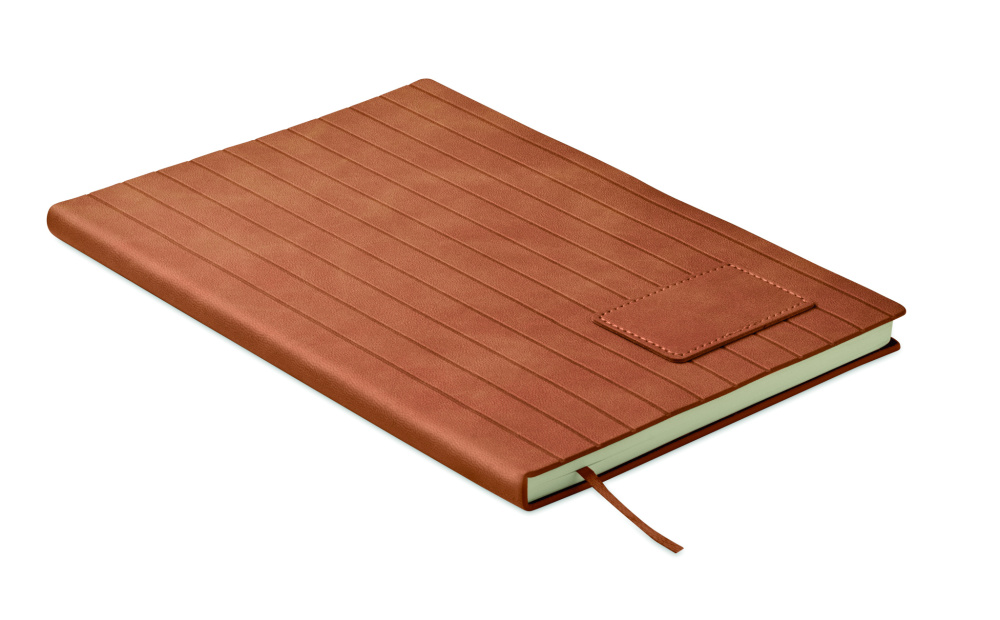 Logo trade promotional giveaways picture of: A5 notebook in smokey PU