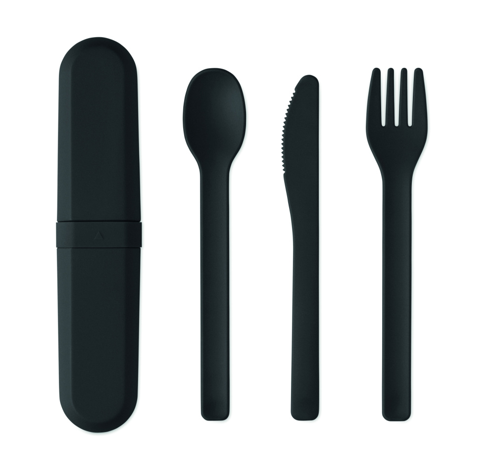 Logotrade promotional product picture of: Cutlery set and case in PLA