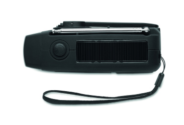 Logo trade corporate gifts image of: Portable radio SOS with LED torch