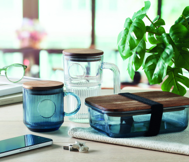 Logotrade business gift image of: Ribbed glass mug 300ml
