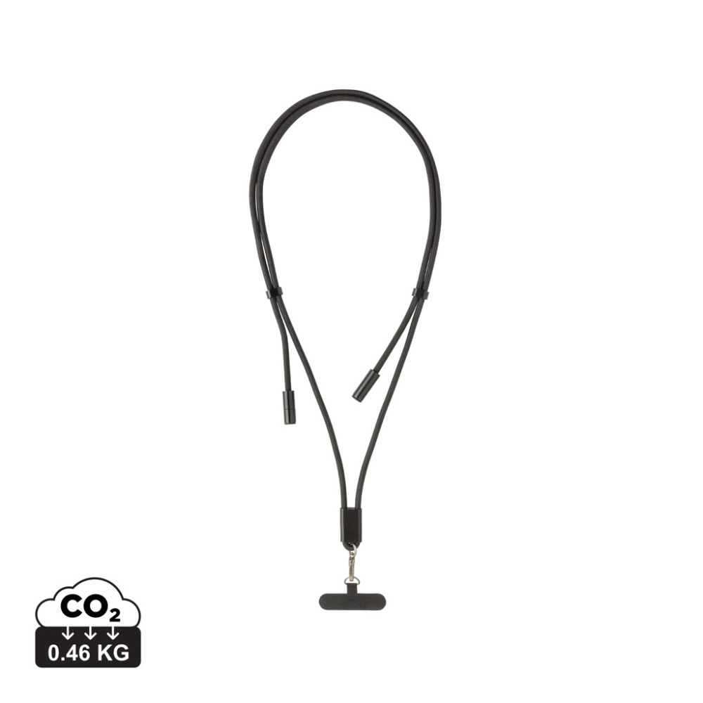 Logotrade promotional merchandise picture of: LoopAmp RCS RPET adjustable phone cord with 60W cable