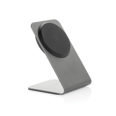 Logotrade promotional item image of: Terra aluminium 15W magnetic wireless charging phone stand