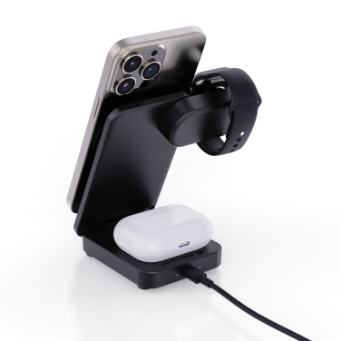 Logo trade business gift photo of: Urban Vitamin Arcadia RCS rplastic 15W 3in1 magnetic charger