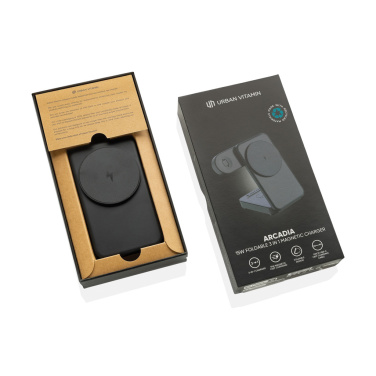Logotrade advertising products photo of: Urban Vitamin Arcadia RCS rplastic 15W 3in1 magnetic charger