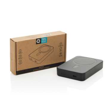 Logo trade promotional item photo of: Amporia RCS recycled plastic 10.000mAh magnetic powerbank