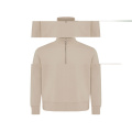 IQONIQ Elgon recycled cotton quarter zip sweater, desert