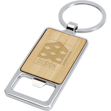 Logo trade promotional merchandise photo of: Snapper bamboo keychain with bottle opener
