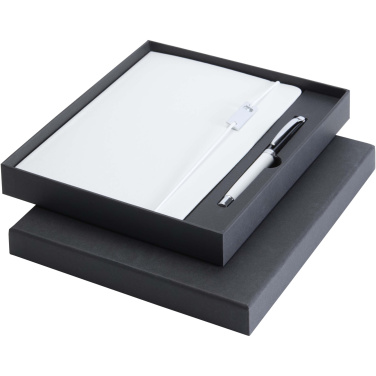Logo trade promotional gifts image of: Legato Elegance A5 hard cover notebook and rollerball pen set