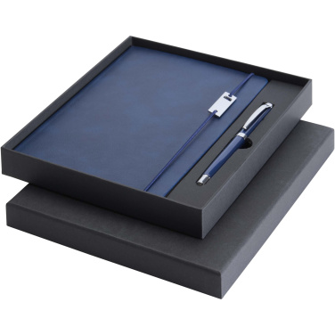 Logo trade promotional merchandise image of: Legato Elegance A5 hard cover notebook and rollerball pen set