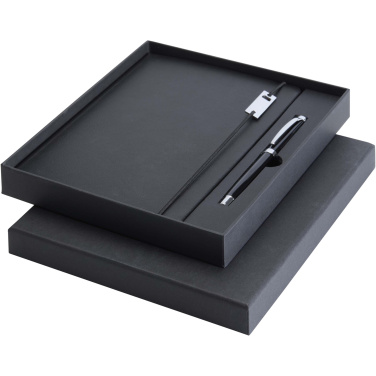 Logo trade promotional merchandise image of: Legato Elegance A5 hard cover notebook and rollerball pen set