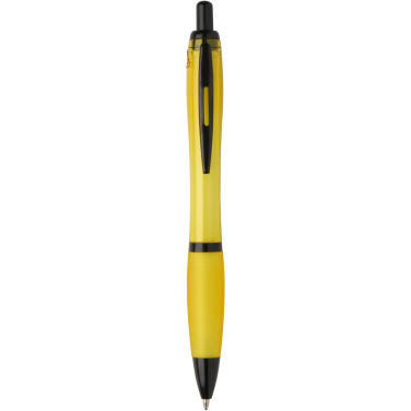 Logotrade promotional merchandise photo of: Nash recycled plastic ballpoint pen with black trims (black ink)
