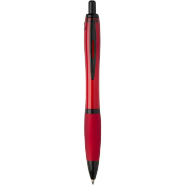 Logotrade promotional products photo of: Nash recycled plastic ballpoint pen with black trims (black ink)