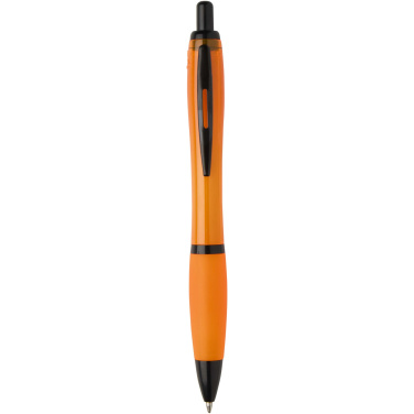 Logo trade promotional products image of: Nash recycled plastic ballpoint pen with black trims (black ink)