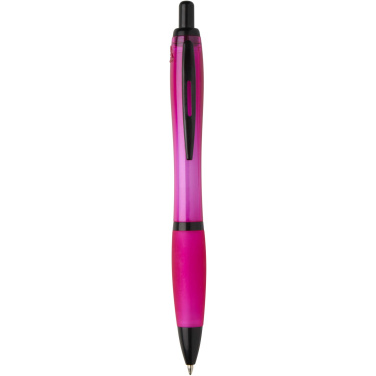 Logo trade business gifts image of: Nash recycled plastic ballpoint pen with black trims (black ink)