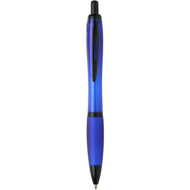 Logo trade promotional products image of: Nash recycled plastic ballpoint pen with black trims (black ink)