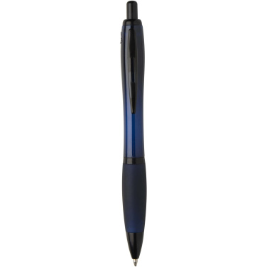 Logo trade promotional giveaway photo of: Nash recycled plastic ballpoint pen with black trims (black ink)