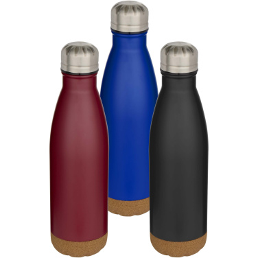 Logo trade business gifts image of: Cove 500 ml double wall vacuum insulated stainless steel water bottle with cork details