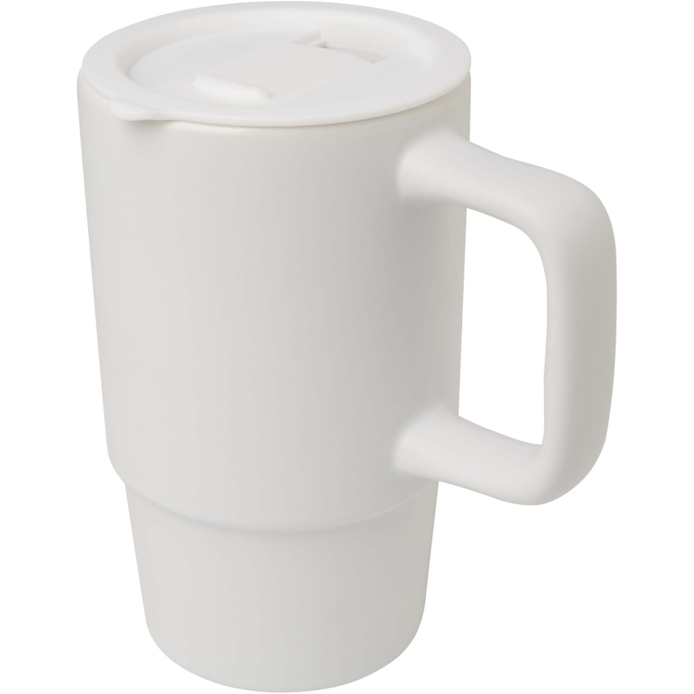Logo trade promotional gifts image of: Carter 450 ml ceramic mug with plastic lid