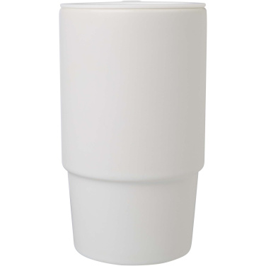Logo trade promotional items picture of: Carter 450 ml ceramic mug with plastic lid