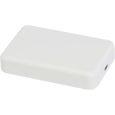 Logo trade promotional giveaway photo of: Acrab 10.000 mAh 15W magnetic wireless power bank with 20W PD - made from recycled plastic