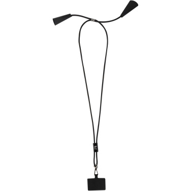 Logo trade promotional merchandise image of: Funi recycled plastic smartphone lanyard with built-in data sync and 100W fast charge 5-in-1 cable