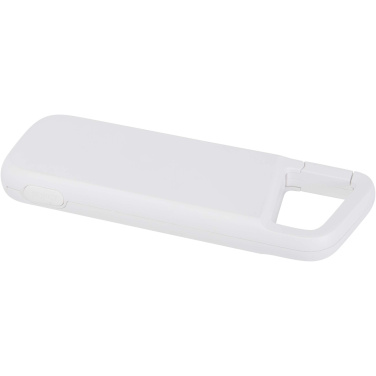 Logo trade promotional giveaway photo of: Alkes 5000 mAh 12W recycled plastic water resistant power bank with carabiner