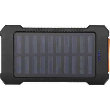 Logo trade promotional gifts image of: Altair 5000 mAh 10W recycled plastic rugged solar power bank with built-in torch