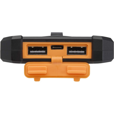 Logotrade promotional gift picture of: Altair 5000 mAh 10W recycled plastic rugged solar power bank with built-in torch