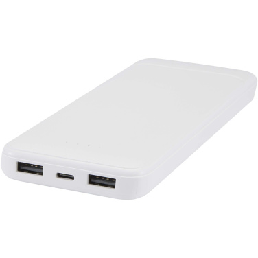 Logo trade promotional giveaways picture of: Adhil 10.000 mAh 10W recycled plastic power bank with 2 built-in cables