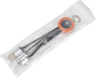 Logotrade promotional merchandise image of: 4-in-1 cable with elighted logo in a wooden casing