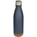 Cove 500 ml double wall vacuum insulated stainless steel water bottle with cork details, Hale Blue