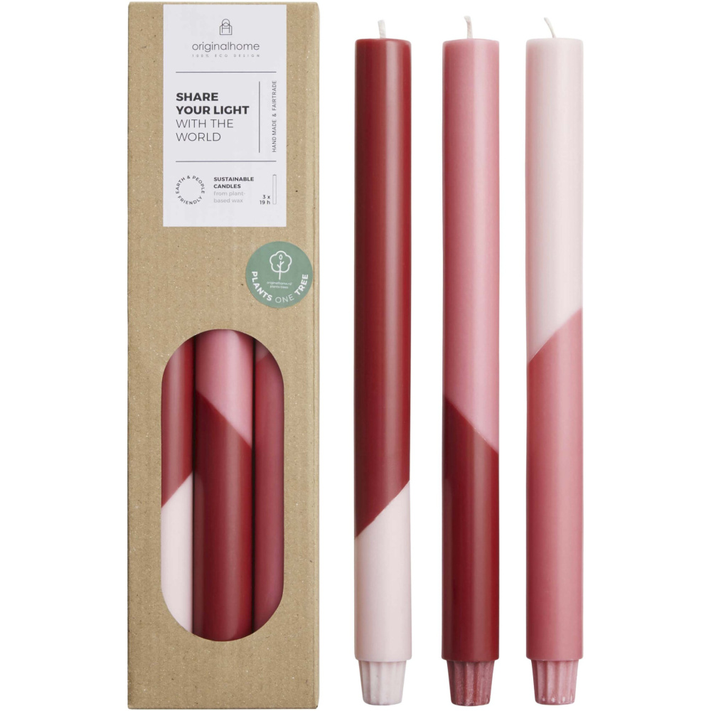 Logotrade promotional giveaway image of: Originalhome Eden diagonal candles - set of 3