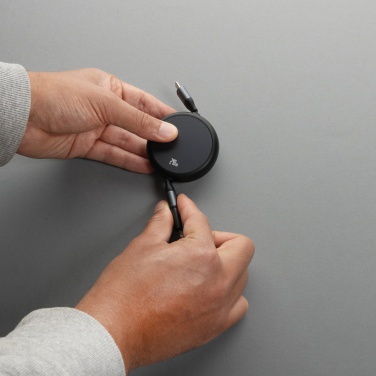 Logo trade promotional merchandise picture of: Terra RCS recycled aluminium retractable 240W 2-in-1 cable