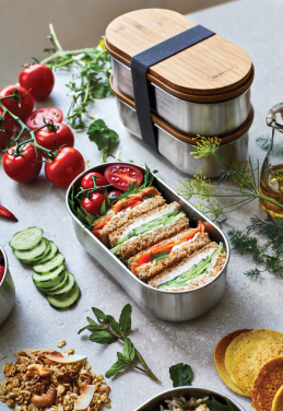 Logotrade promotional merchandise picture of: Black+Blum Stainless Steel Double Bento Box