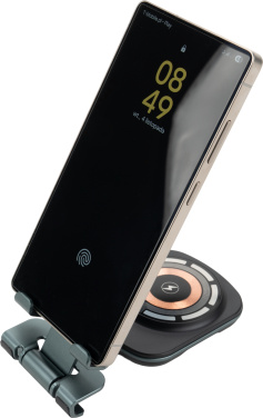 Logo trade business gift photo of: Phone holder with wireless charger