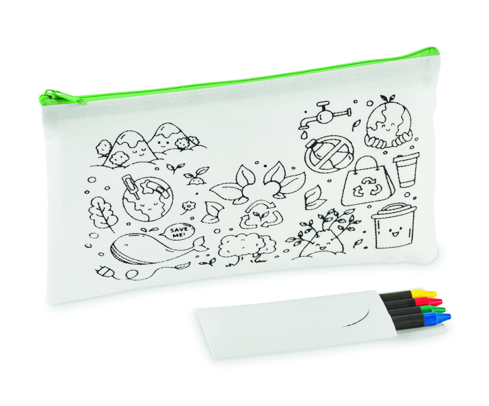 Logo trade corporate gifts picture of: Pencil case with 4 crayons