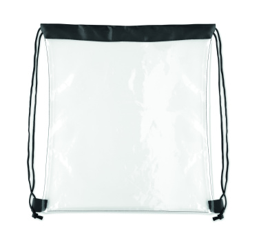 Logo trade advertising products image of: Transparent drawstring bag