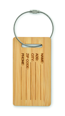 Logo trade advertising product photo of: Bamboo luggage tag