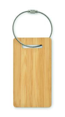 Logo trade promotional giveaways picture of: Bamboo luggage tag